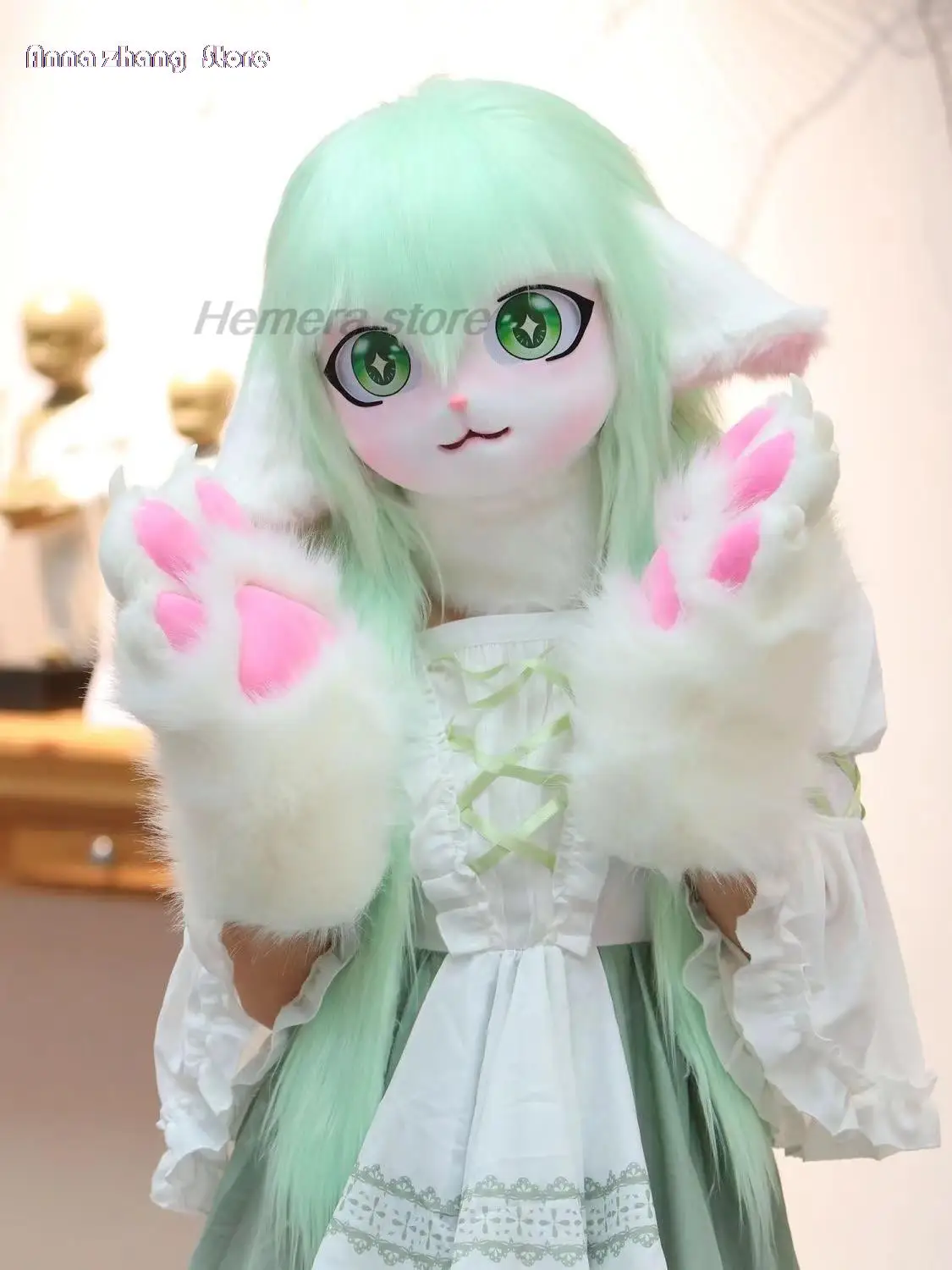 Fursuit Kigurumi Headsets Furry Cosplay Costumes Rubbit Doll Cat costumes Animal Heads Wearable Kig Headsets Gloves Tail Costume