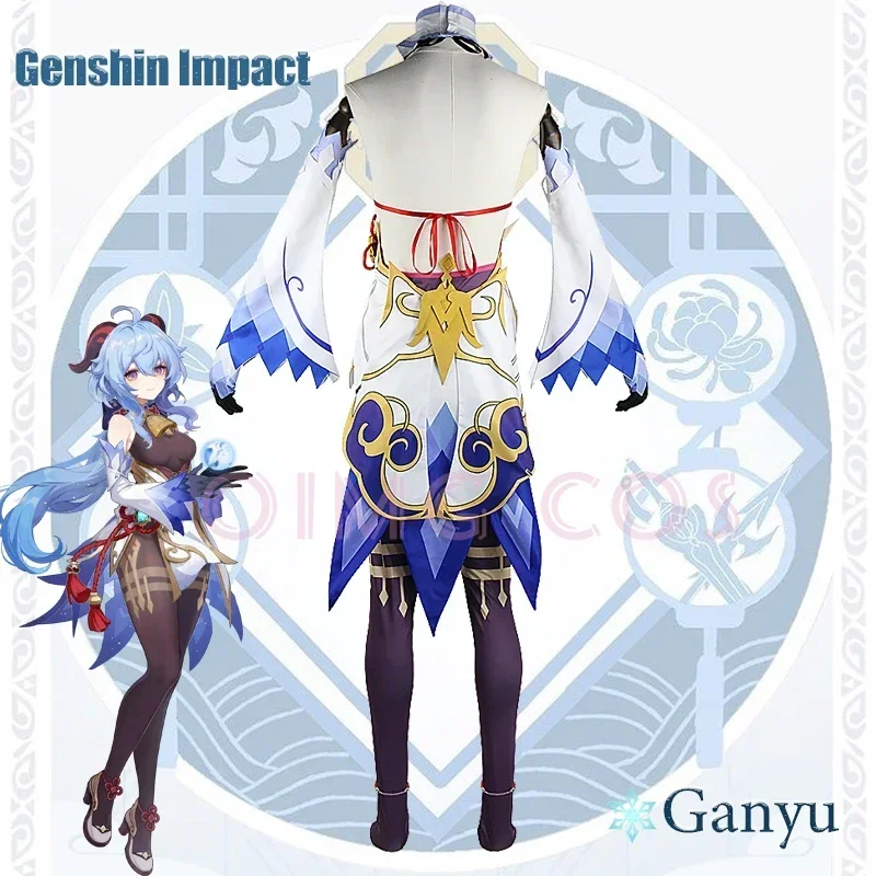 Genshin Impact Ganyu Cosplay Costume Adult Carnival Uniform  Anime Halloween Party Costumes Masquerade Women Game