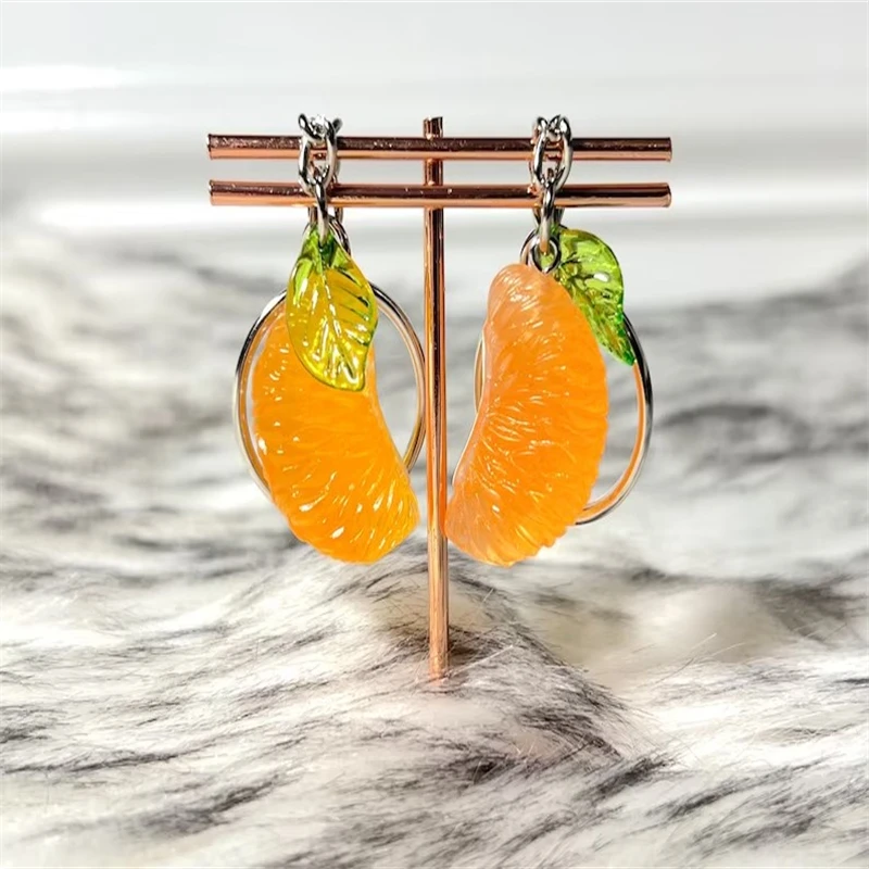 Tangerine /Mandarin KeyChain - Food/ Fruit/ Refreshing Orange Piece Realistic Key Chain