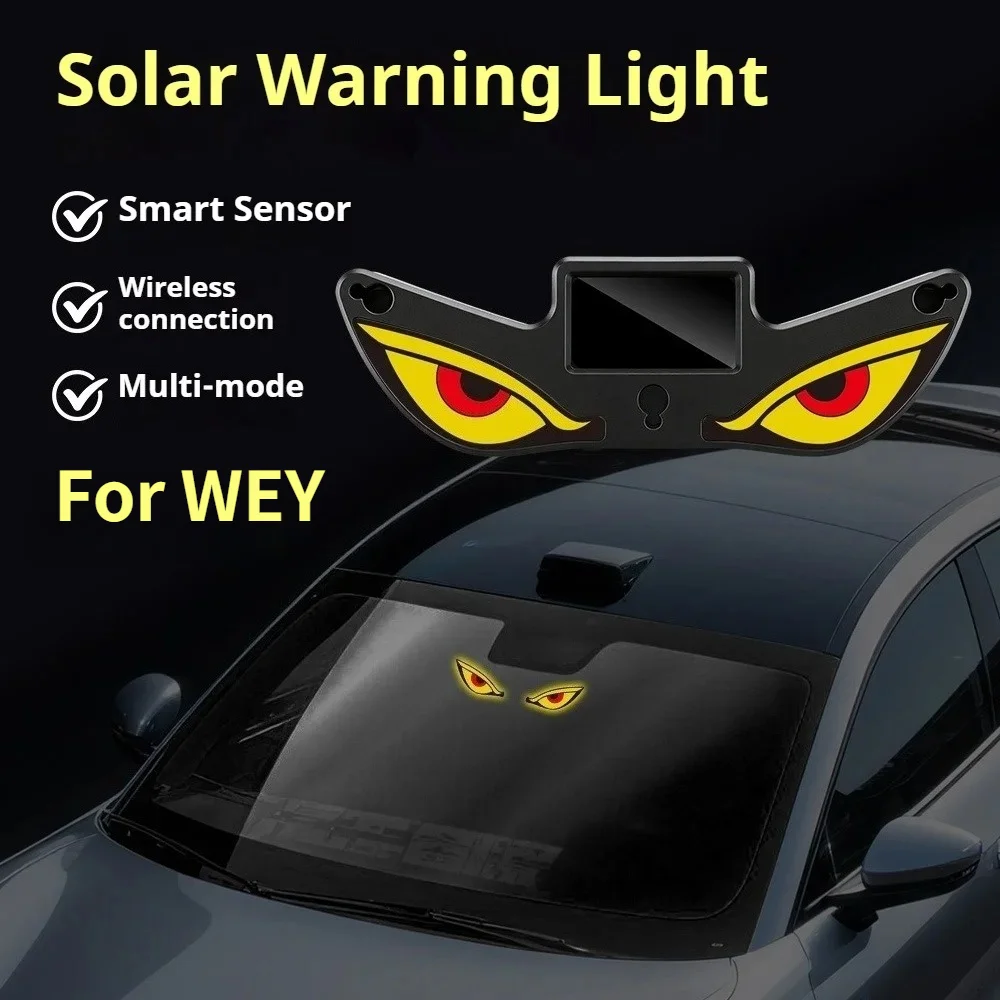 Para WEY Lanshan Gaoshan Latte Mocha PHEV Carro Solar Luz Neon Sem Fio LED Olho de Demônio Fixação por Ventosa Recarregável USB