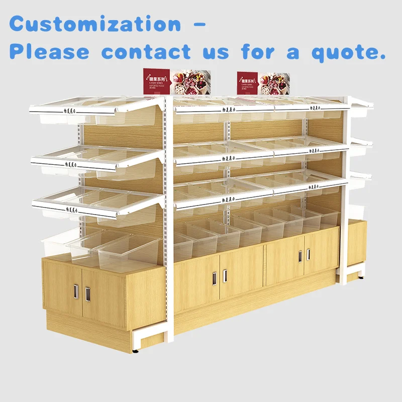 custom.Gondola Store Shelving Island Display Candy Stand bar Bread Shelf Stand