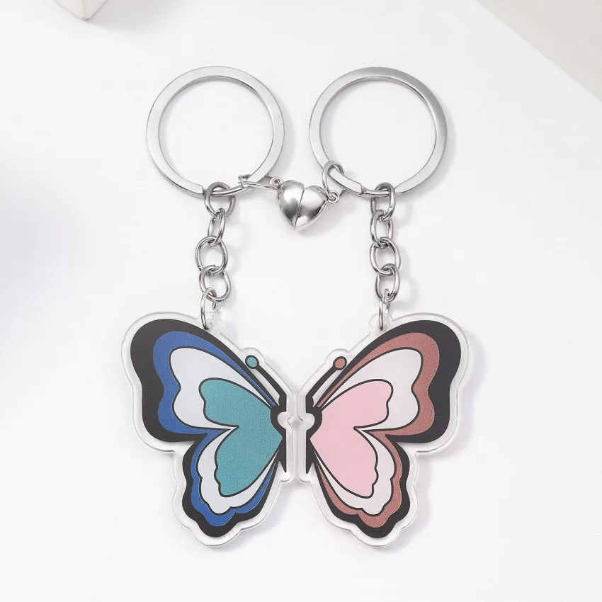 New Simple Acrylic Mouse Squirrel Butterfly Keychain Versatile Love Magnet Pendant Gift Wholesale