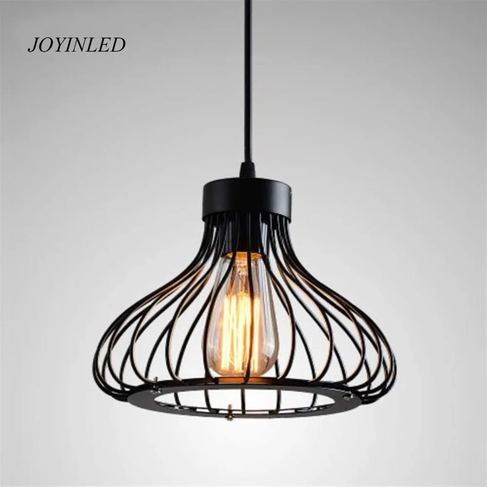 

JOYINLED Vintage Cage Metal Ceiling Lamp Chrasy Wire Cage Wrought Pendant Light for Bar Dining Room Study Kitchen Bedroom 23cm