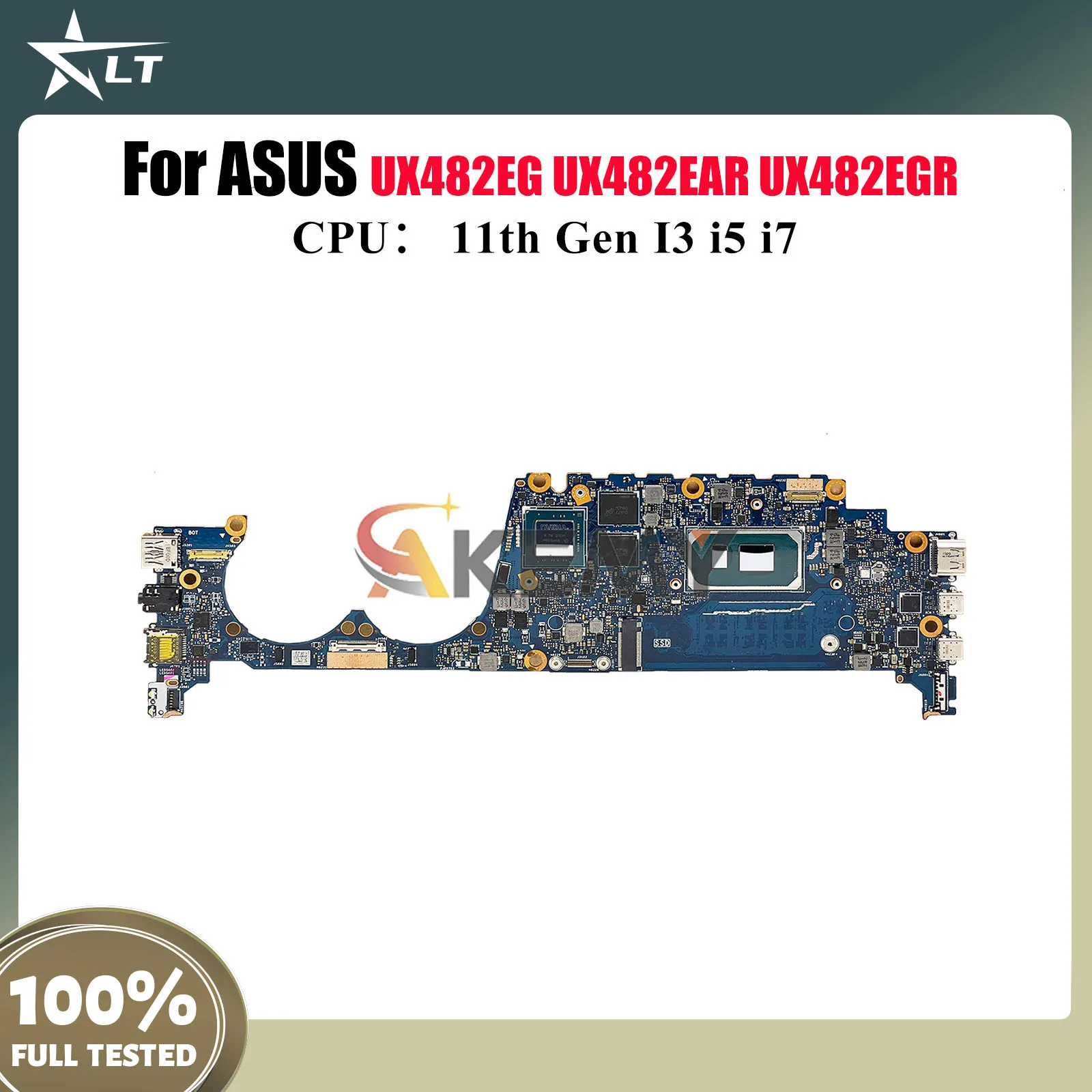 

UX482EG Laptop Motherboard For ASUS ZenBook UX4100E BE482E UX482EG UX482EAR UX482E UX482EGR BX482E Mainboard 11th Gen I3 i5 i7 U