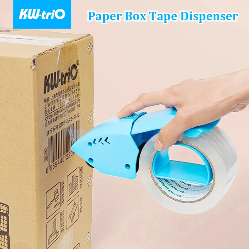 KW-TRIO Paper Box Tape Dispenser Replaceable blade Transparent Tape 48mm Width Roller Tape Office Supplies Desk Accessories Item