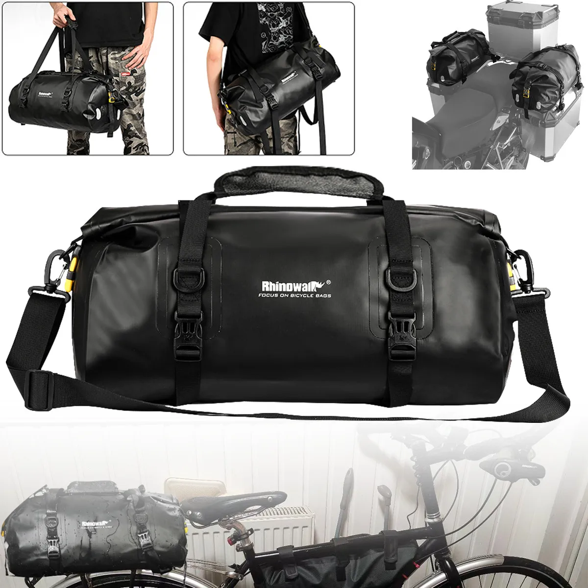 

Многофункциональная мотоциклетная сумка для хвоста, верхняя сумка, водонепроницаемая сумка на заднее сиденье велосипеда, 20 л, велосипедный багажник, багаж, сумка на плечо