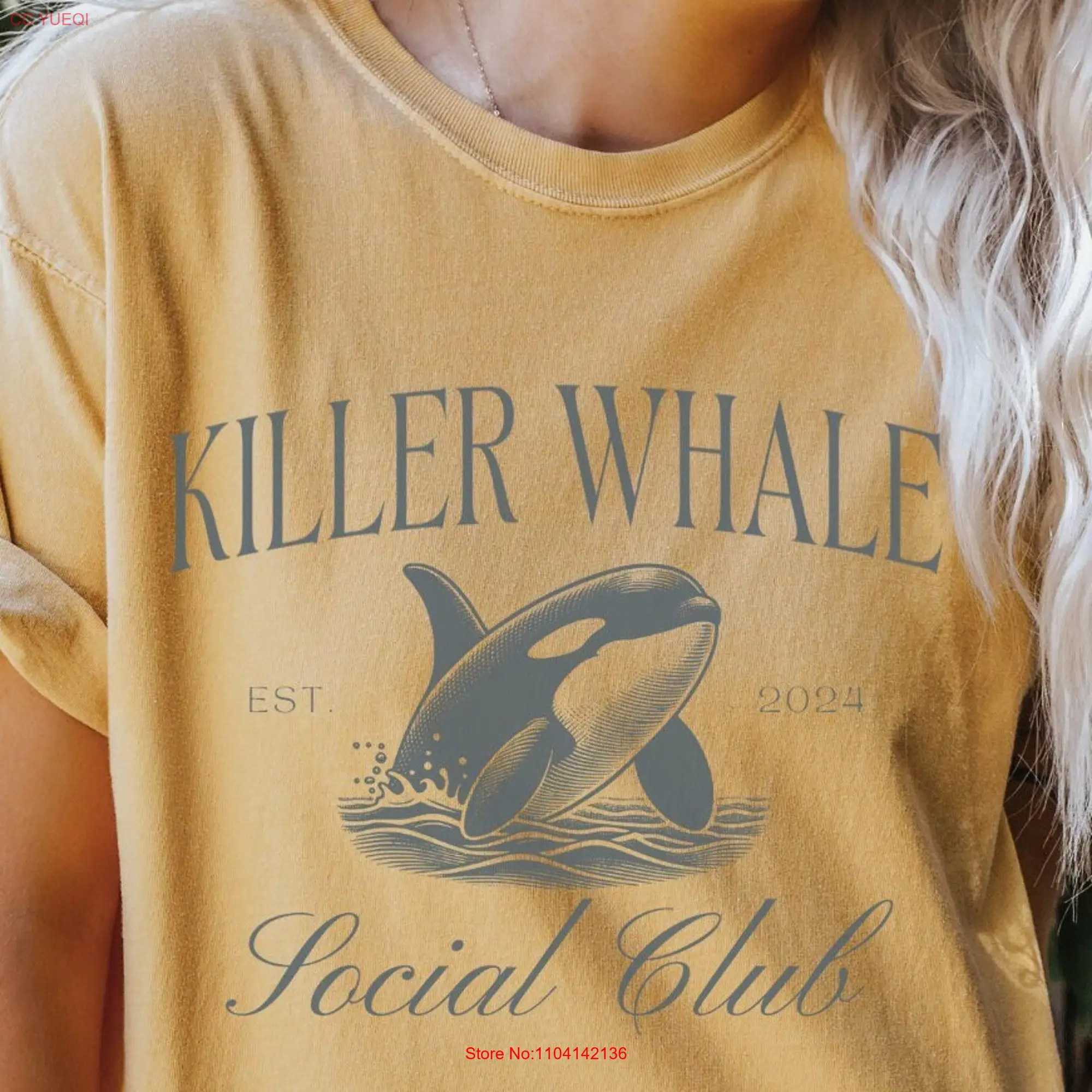 Killer Whale Social Club T Shirt for Orca Lover Comfort Colors long or short sleeves