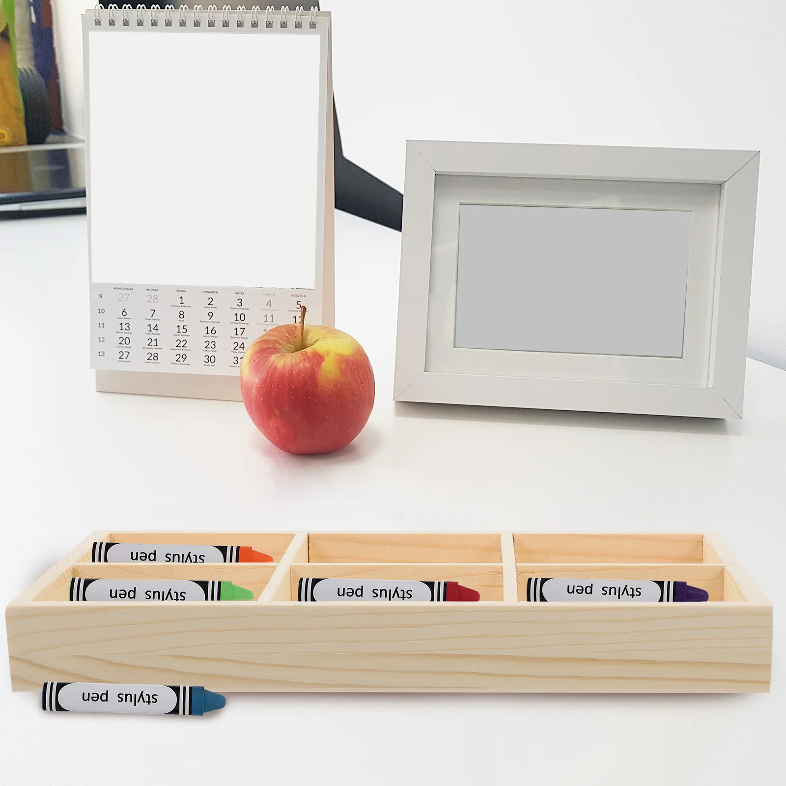 

Desk Organizers Crayon Holder Wooden Box Multi-Slots Design for Makeup Brushes Pens Stationery Travel Gifts Crayon Boxes