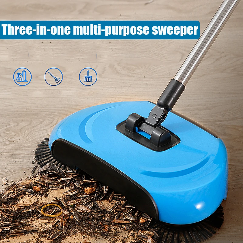 Stainless Steel Sweeping Machine Push Type Hand Push Magic Broom Dustpan Handle Household Cleaning Package Hand Push Sweeper Mop