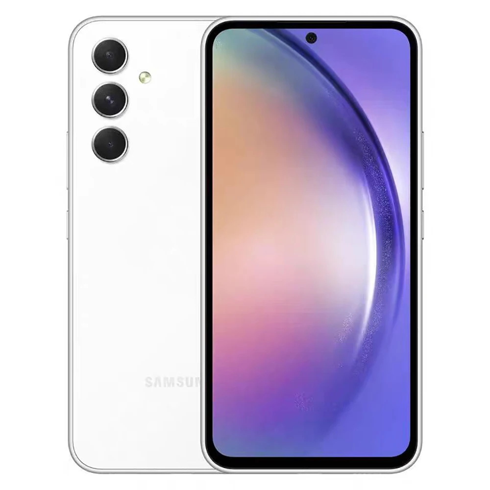 هاتف Samsung Galaxy A54 5G هاتف ذكي مجدد بشاشة 6.4 بوصة وذاكرة وصول عشوائي 6 جيجابايت 128 جيجا إصدار أمريكي NFC Samsung 5000 مللي أمبير في الساعة 50 ميجابكسل تحت شاشة بصمة الإصبع