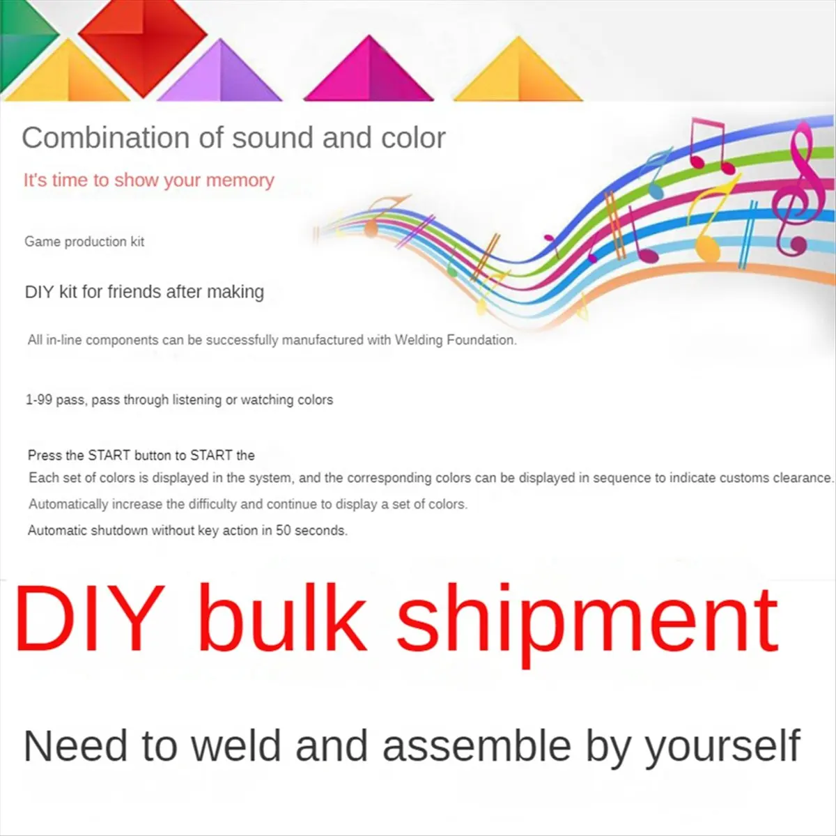 [NEW] DC 9V Memory Training Game Machine Making Kit Funny LED Electronic Kit Memory Training DIY Kit Puzzle Game Kit Gift