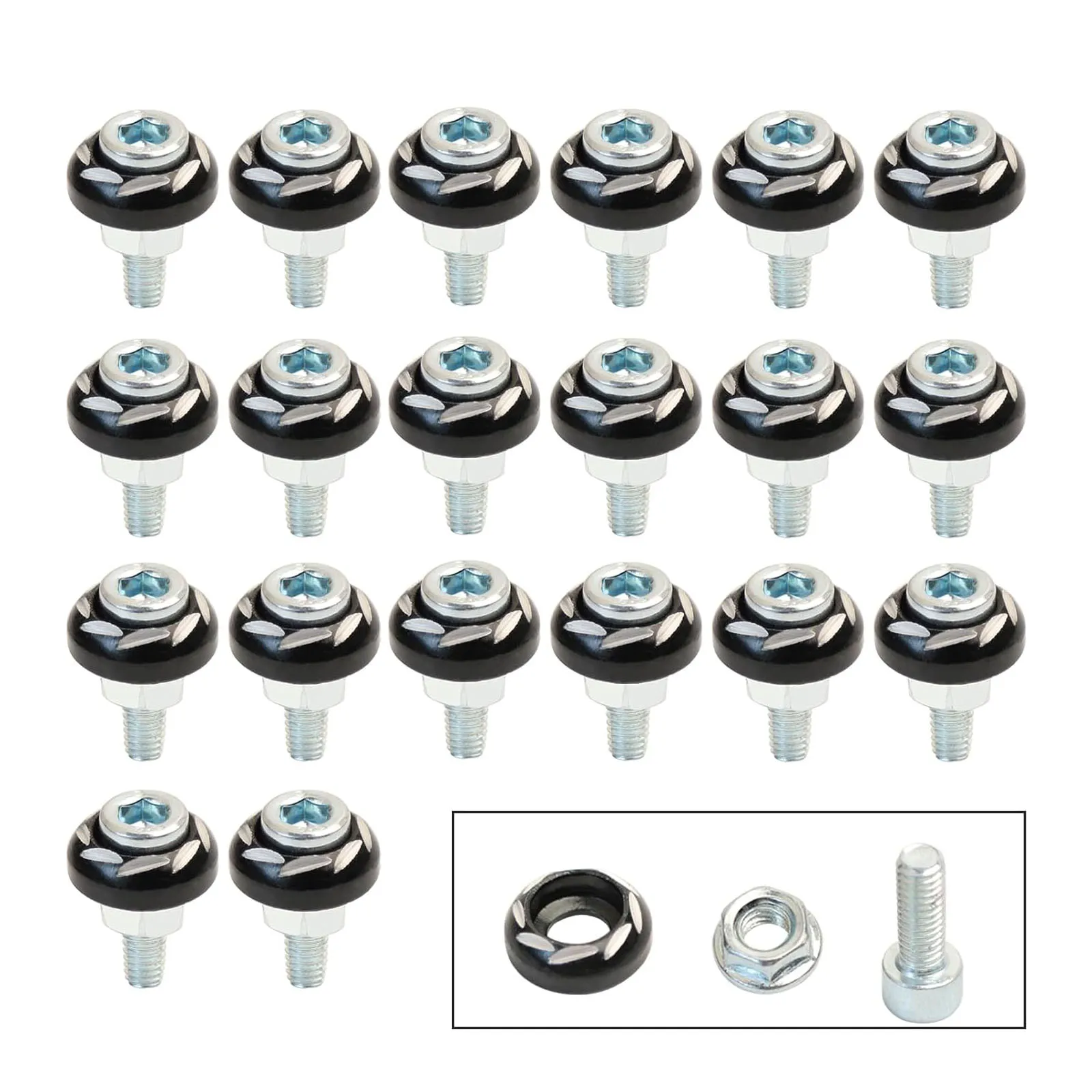 

Universal 20pcs Thread License Plate Frame Bolts Screws For Car Truck red License plate screws