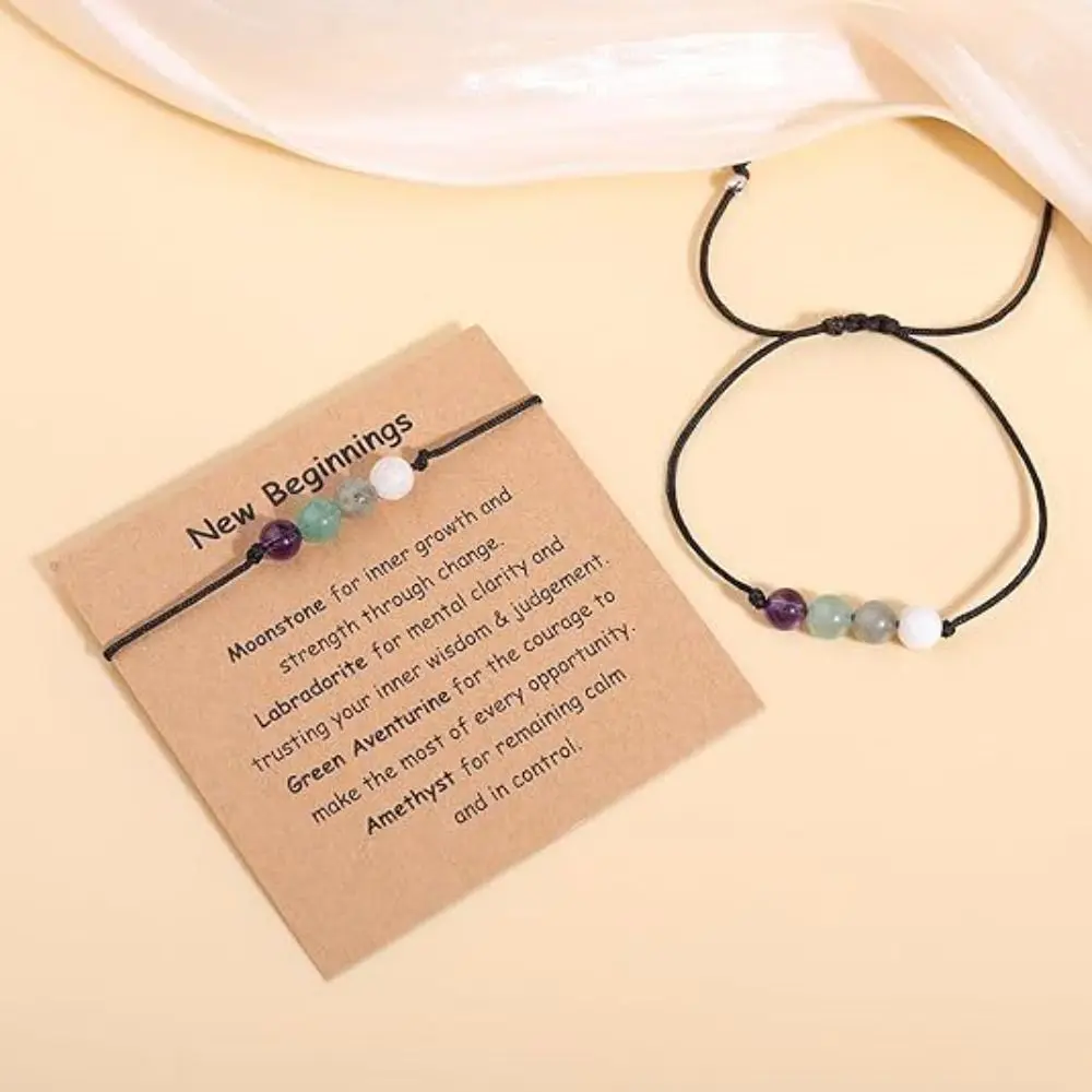 Регулируемый молитвенный целебный браслет с кристаллами, браслет ручной работы с защитой от тревоги, элегантный браслет с духовным камнем