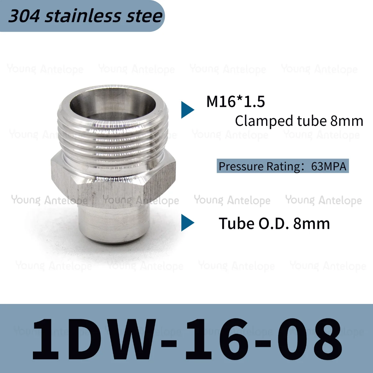 304 roestvrij staal 24 ° Kegelafdichting H-type fitting met ferrule 1CW lasconnector voor hydraulisch pijpsysteem JBT6144.5 hoge druk