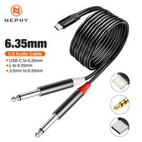 Audio Stereo Cable For iPhone 3.5mm Type C To Double 6.35mm Aux Jack Cord for Amplifier Home Theater Mixer Electric Bass Guitar