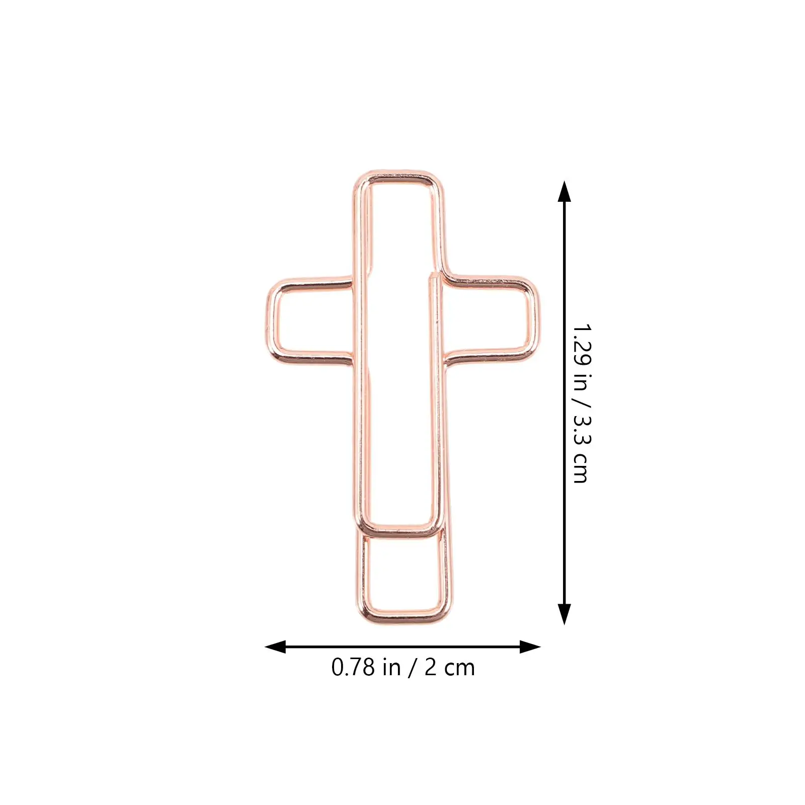 100pcs Cross Shaped Paper Clips Rose Metal Document Clips for Office School Non Deformative File Accessories