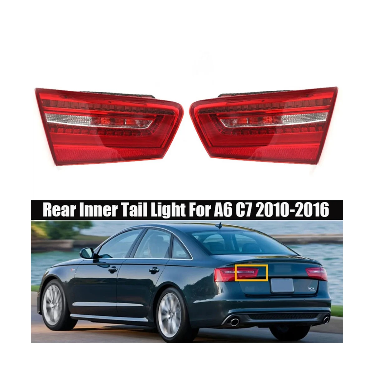 Car Left LED Rear Inner Tail Light Brake Lamp for Audi A6 C7 2010 2011 2012-2016 4G5945093 4G5945094