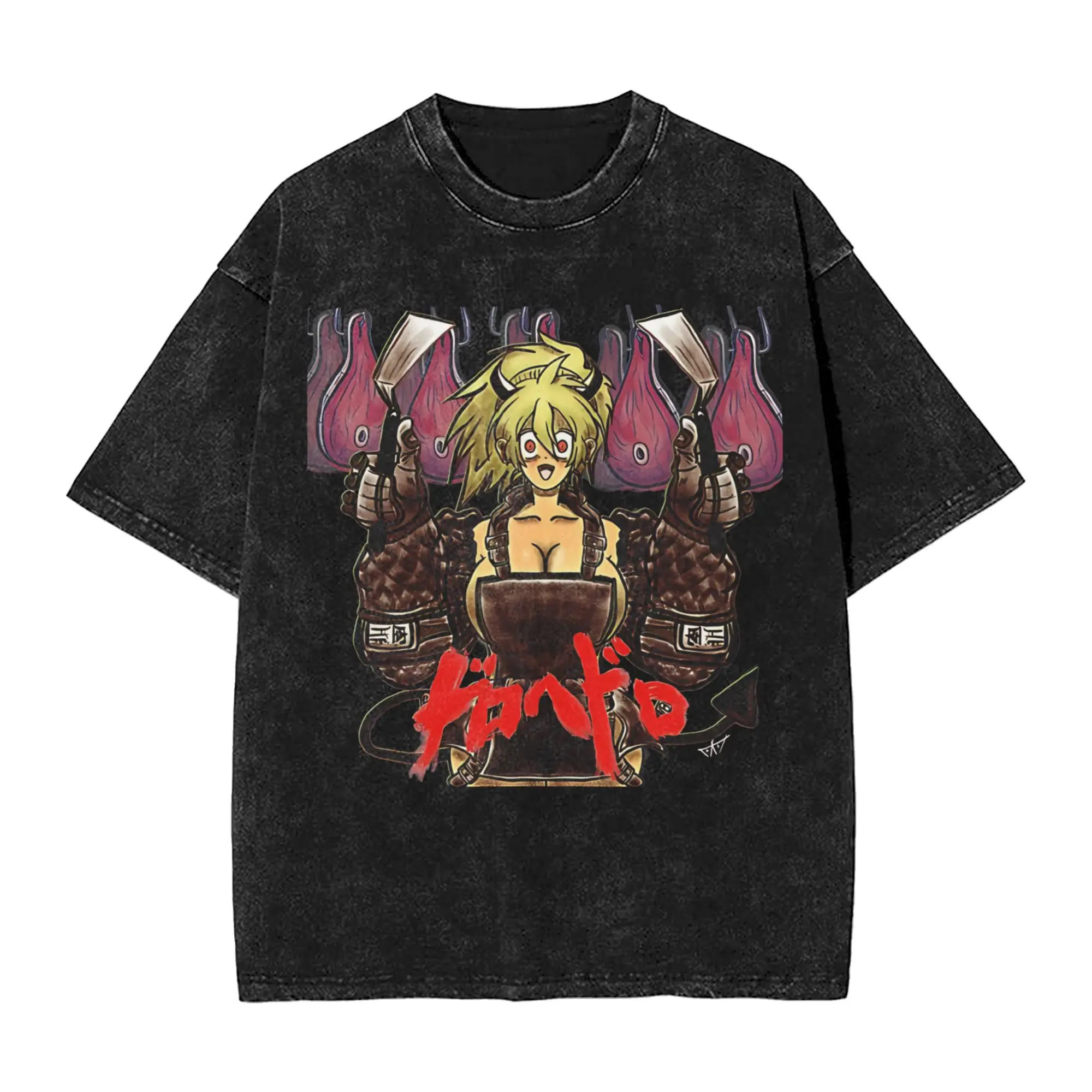 Dorohedoro Fan Manga Washed T-Shirt Male  Y2K Fun Cotton T-Shirts Summer O-Neck Popular Tees Simple Oversize Clothing