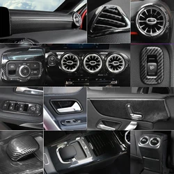 For Mercedes Benz W177 A-Class A200 A220 A250 2019 2020 CLA C118 Carbon Fiber Interior Parts Decorations Trim Center Console Air