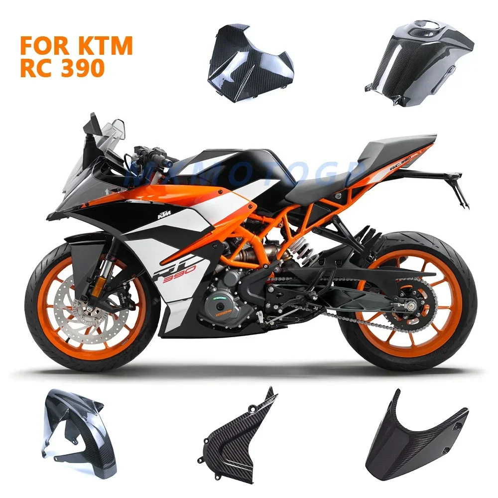 For KTM RC 390 RC390 2017 2018 2019 2020 100% 3k Carbon Fiber Front Fender Tank Cover Fairings Motorcycle Accessories