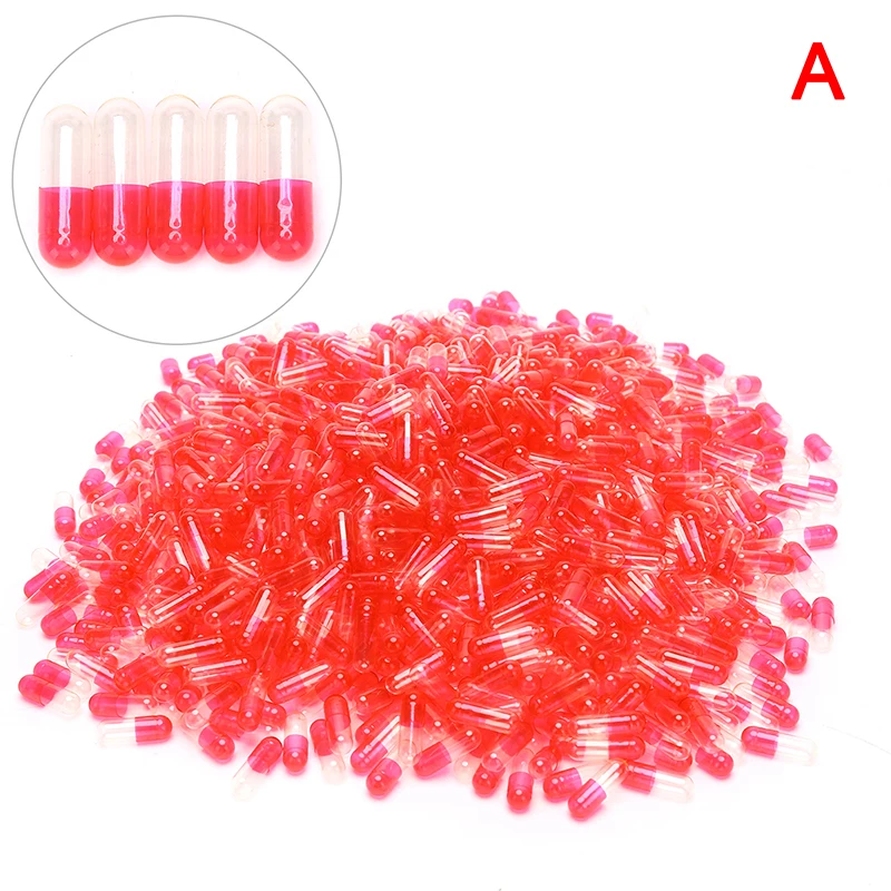 1000pcs/bag Size 2# Empty Hard Gelatin Capsule Medicine Capsule 7 Colors Empty Pill Box Empty Separated Capsules