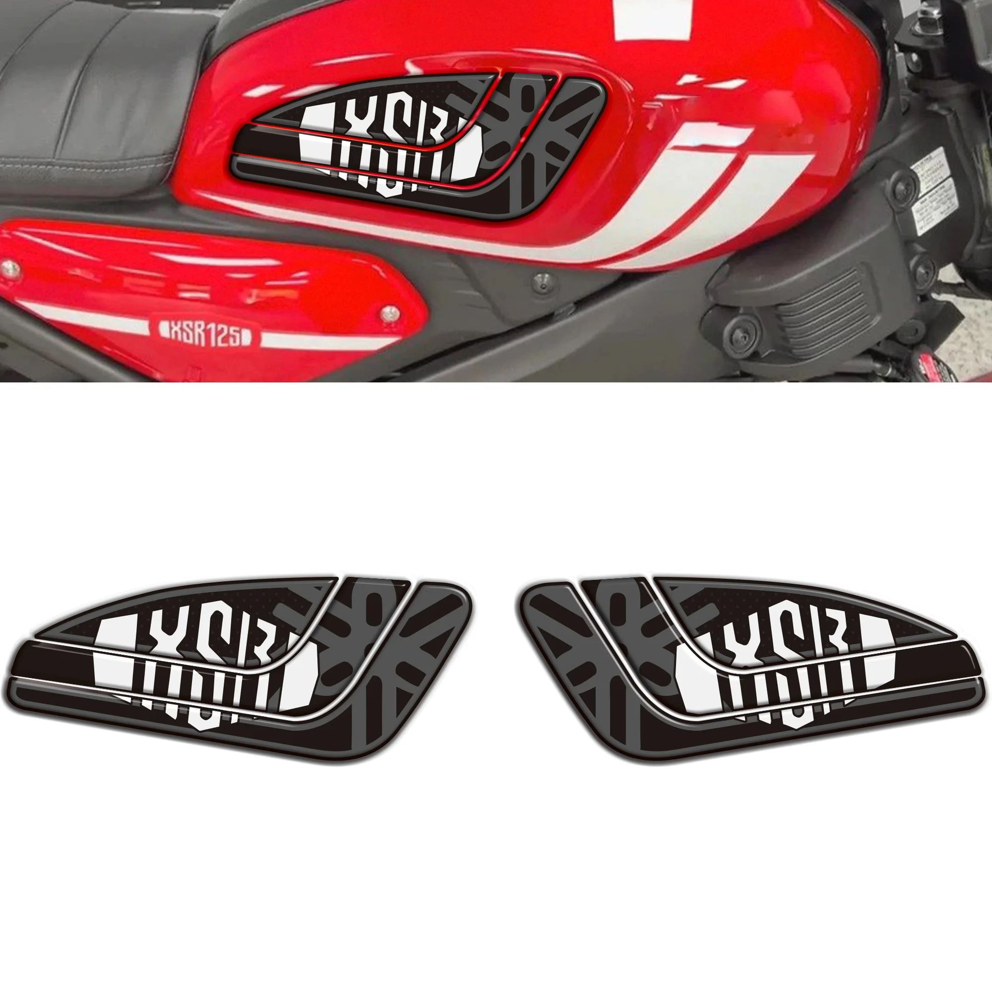 3D Stickers Motorcycle Tank Side Protections Compatible with Yamaha XSR125 2021-2022