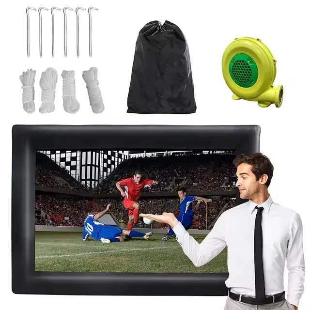 مشغل حدث فيلم خارجي ، سطح شاشة سلس ، شاشة عرض محمولة قابلة للنفخ ، 14ft-24ft