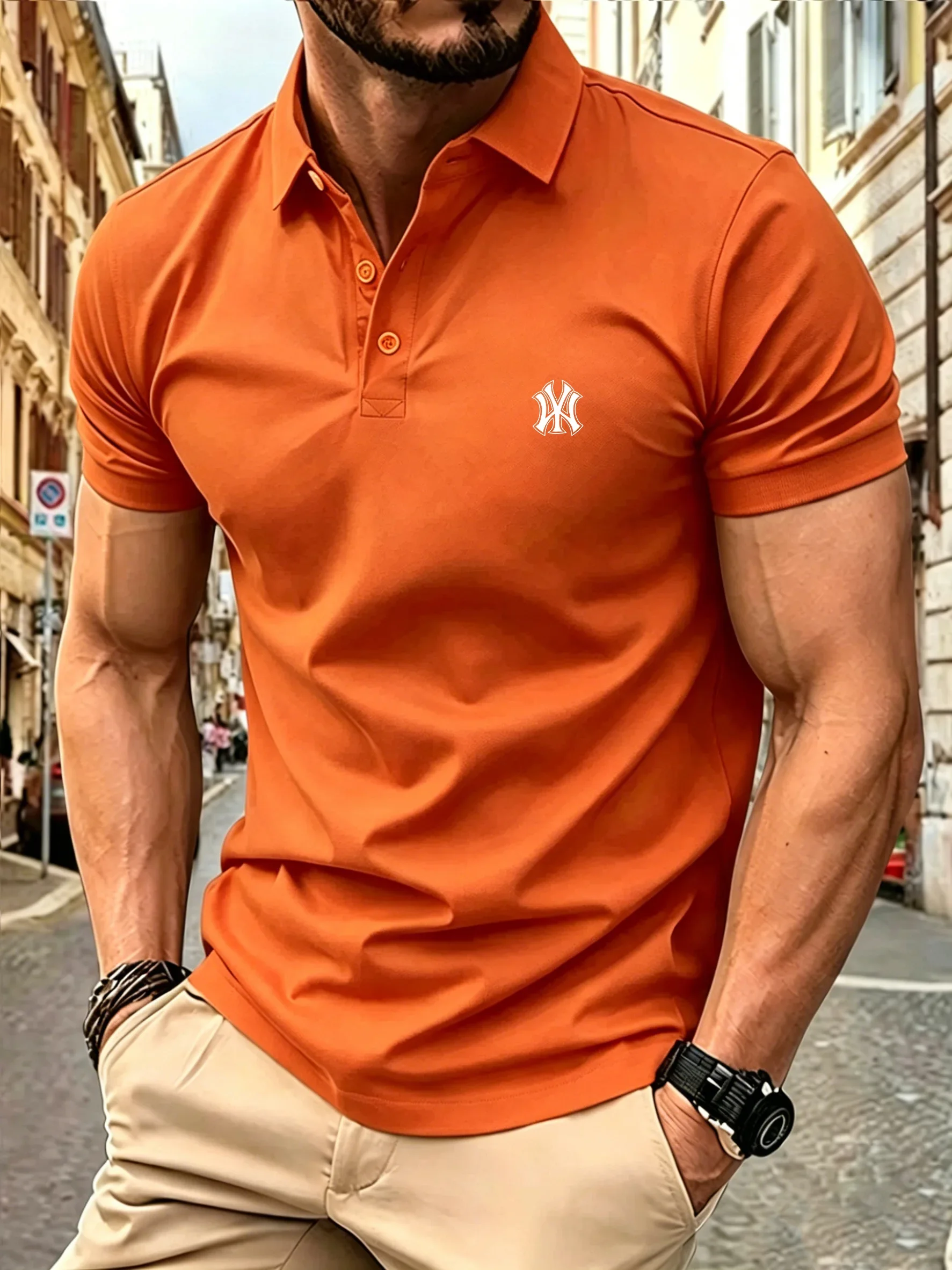 26New Herren-T-Shirt, klassisches Kurzarm-Poloshirt, Sommer-Top, lässiges T-Shirt, S-4XL, lässiges Poloshirt, Herrenbekleidung, Poloshirt – Detail 7