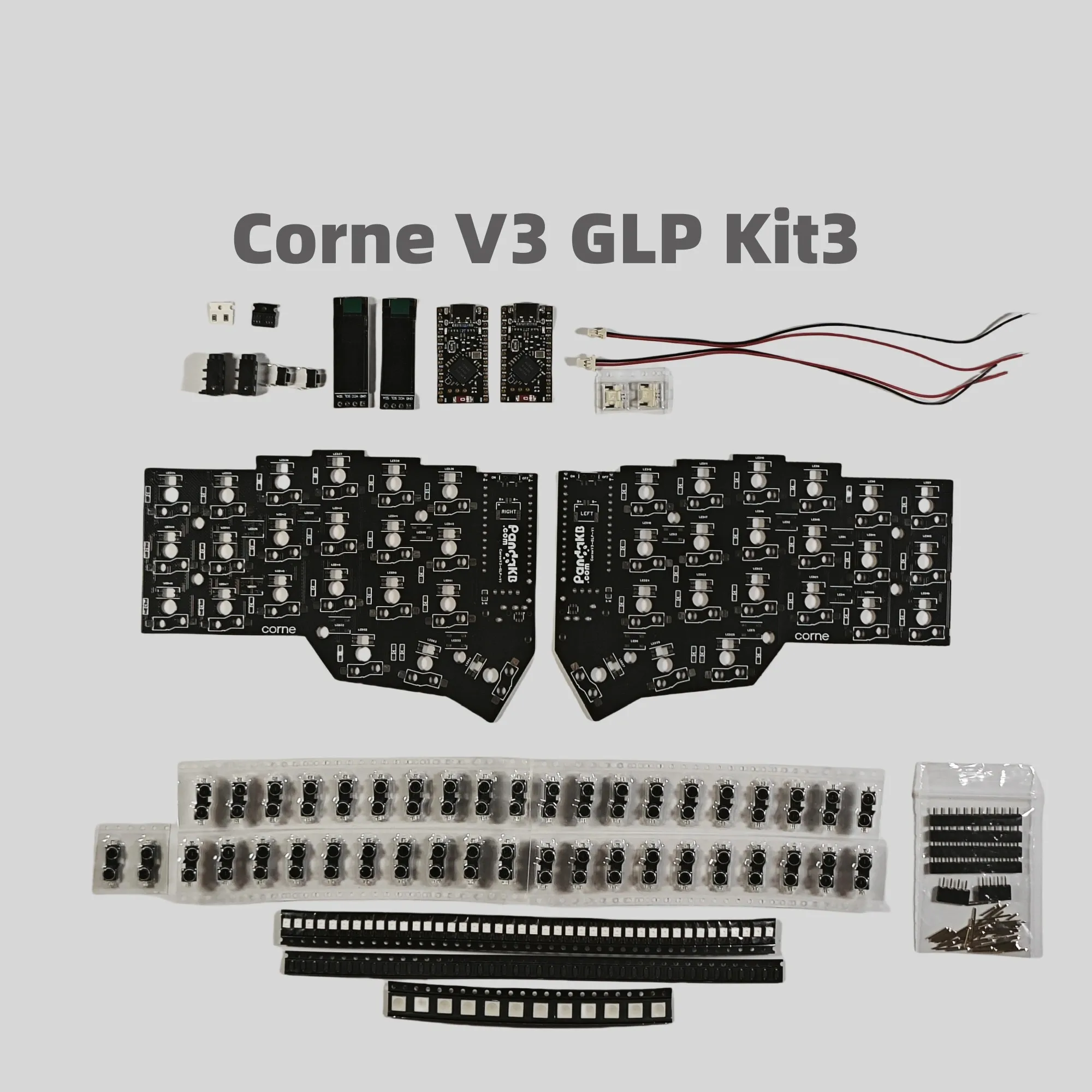 

Corne V3 Gateron Low Profile Split Keyboard PCB Kit Wired Wireless DIY Customized Split Keyboard Kit Customer Assemble All Parts