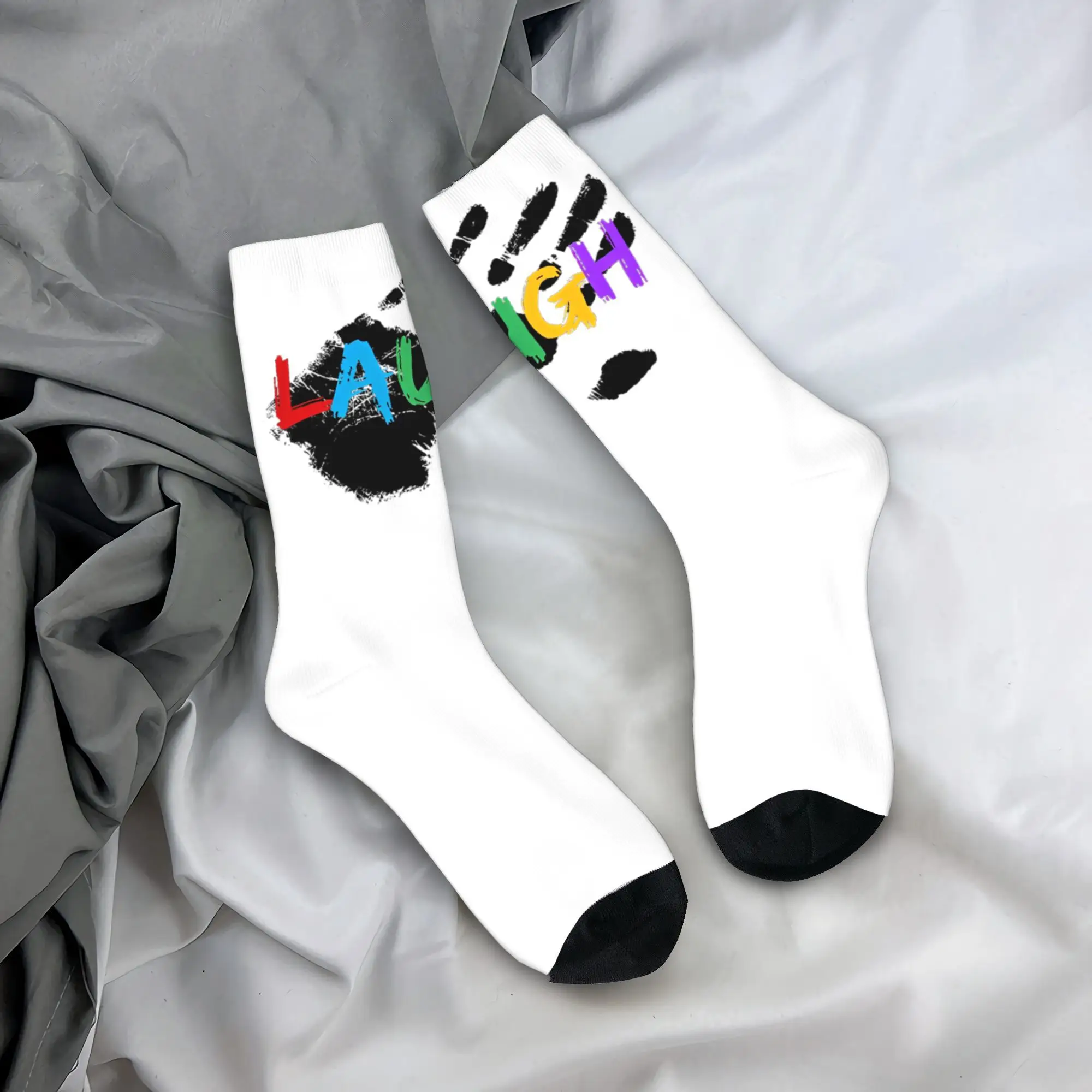 

Adults Men Socks Color Handprint Stockings Autumn Fashion Soft Socks Custom Climbing Anti-Slip Sock