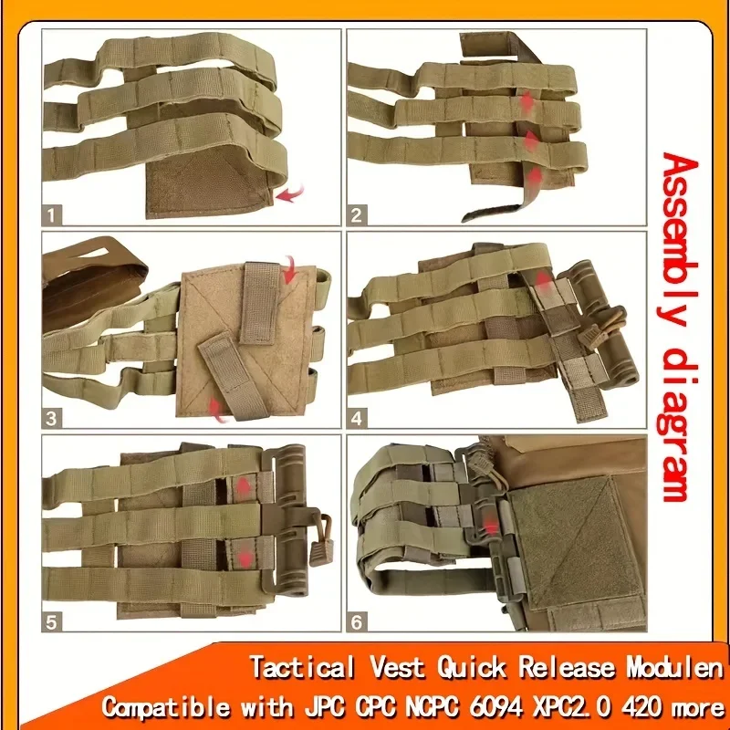 Tactical Vest Quick Release Buckle Module, Easy to Remove MOLLE vest, Compatible With JPC CPC NCPC 6094 XPC2.0 420 more