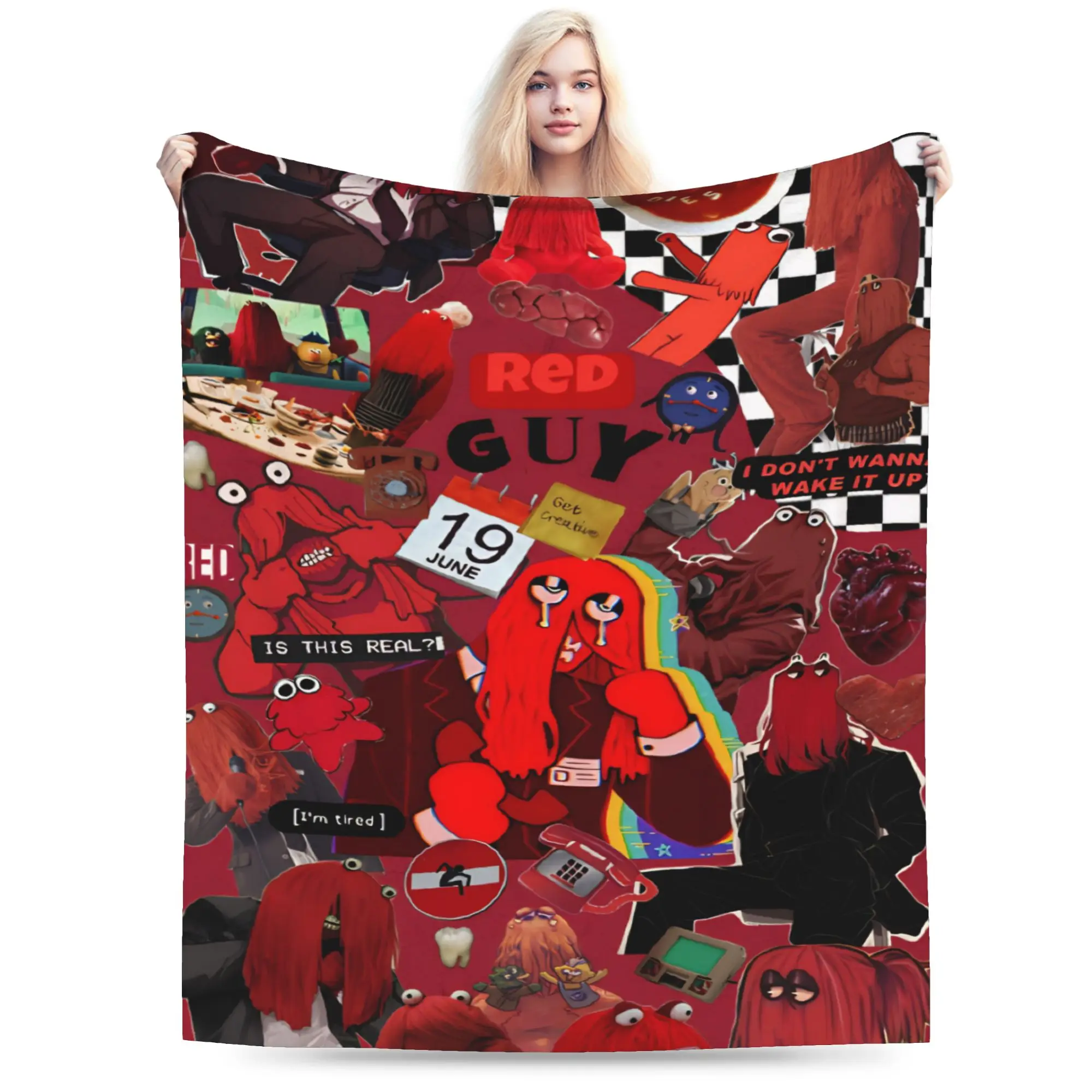 Don't Hug Me I'm Scared Blankets Flannel  Relax Ultra-Soft Throw Blanket for Home Plush Thin Quilt
