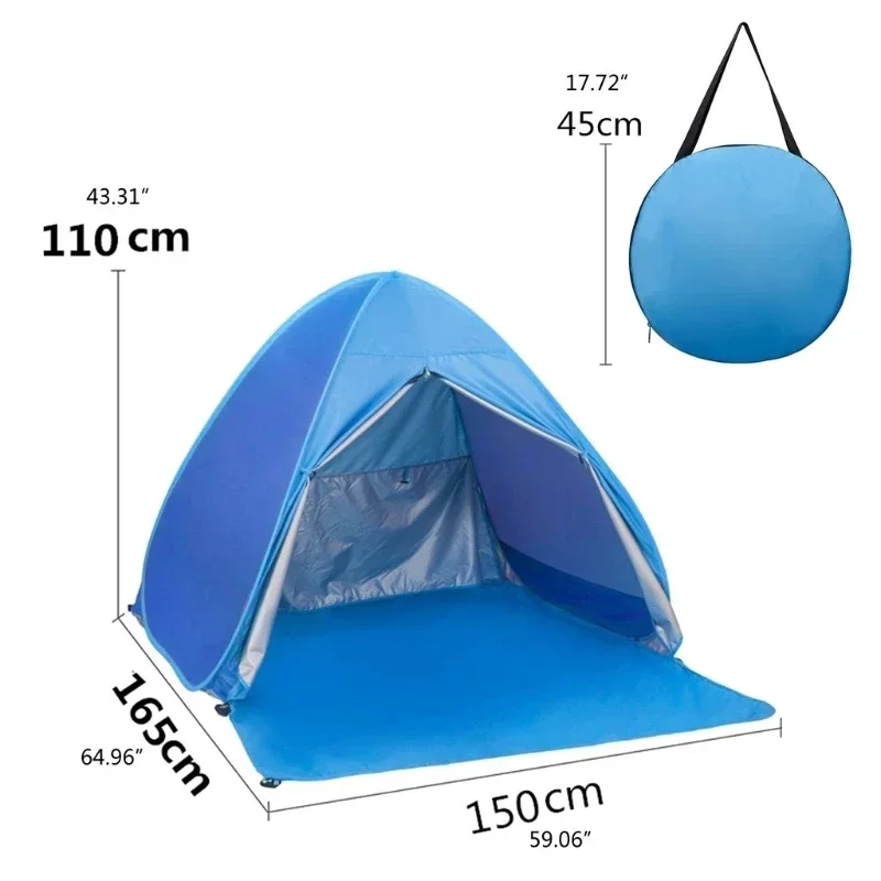 3-4 People Outdoor Sun Shelter Lightweight Automatic Pop Up Camping Tent Awning for Beach And Backyard