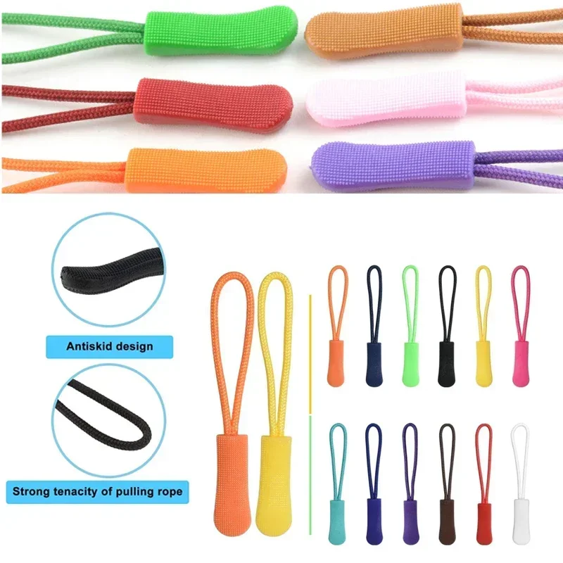 50/100pcs Plastic Zipper Pull Puller Replacement Zipper Clip Broken Buckle Fixer Rope Tab For Clothes Traveling Case Backpacks