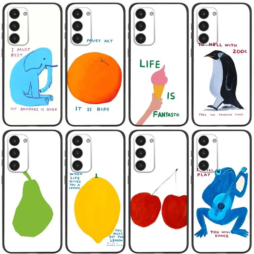

Art D-David J-John Shrigley Visual Phone Case For Samsung GalaxyA20,22,31,32,52,53,72,73,80,91Soft Liquid Silicone Black Cover