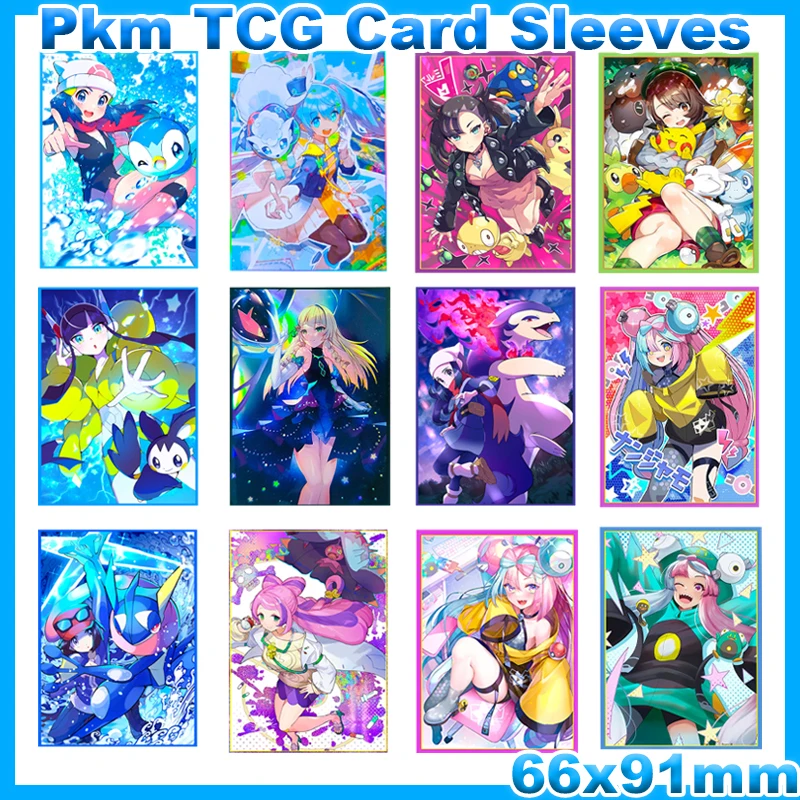 Neue heiße 13 Designs Pokémon TCG Kartenhüllen 66x91mm – Lillie, Marnie, Iono, Gloria – Glattes Gefühl, schützende Hüllen, Spielkarten-Zubehör
