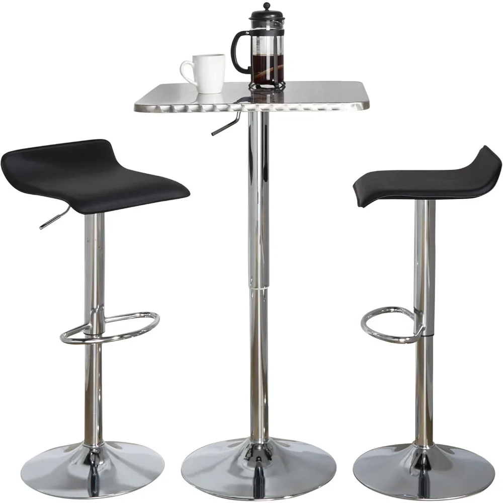 

Bistro-Ale Bar 3 Piece Set, Pub Table and Chairs Set of 2, High Top Table Set for 2, Round Bar Table and Chairs Set of 2