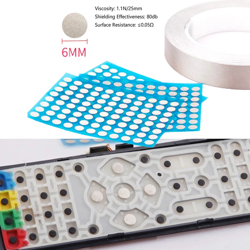 6MM Remote Control Button Repair Conductive Tape Patch Game Console Handle Ps4 Silicone Button Contact Failure Repair