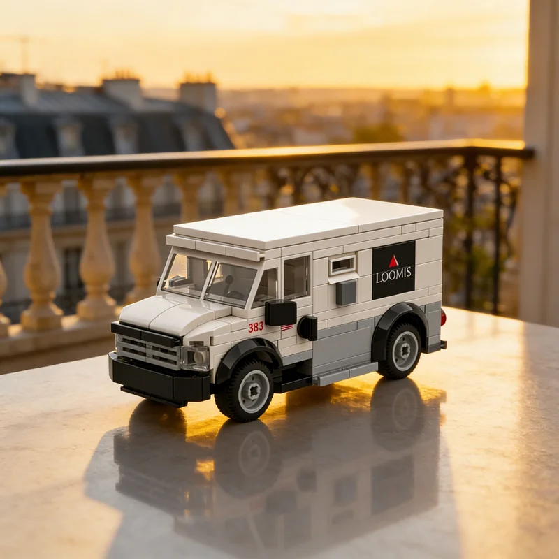 259pcs MOC City Armored Bank Truck Model Building Blocks Christmas Gift Birthday Art Craft Creative Display Brick DIY Collection