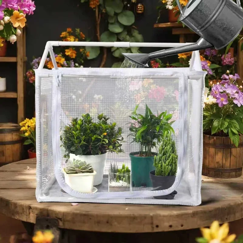 For Portable Spire Mesh Greenhouse with Screen Windows on Both Sides Mosquito Proof Household Four Season Planting Rapid