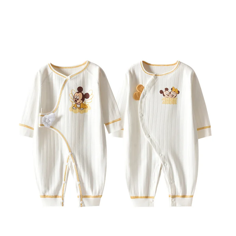 

Детские комбинезоны, осенняя милая детская одежда с принтом Микки, хлопковый мягкий дышащий комбинезон, одежда для новорожденных