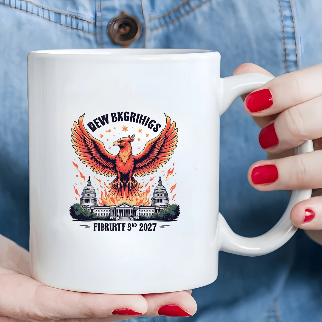 

11oz Coffee Mug Firebird Cartoon Illustration U.S. Capitol Building Design Christmas Family Office Cup