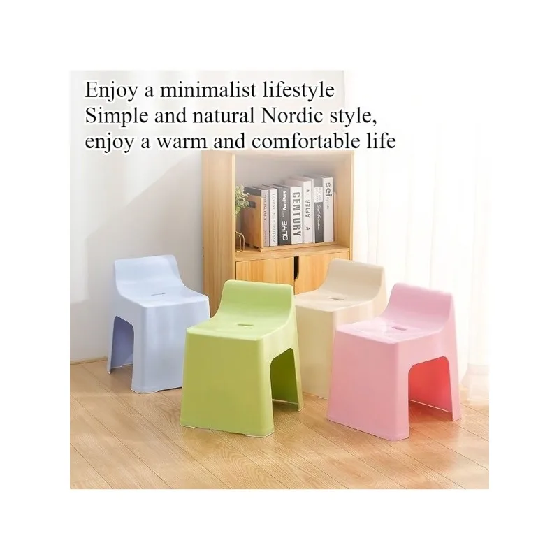 

Household plastic bench, small stool, thickened round stool, non-slip living room, adults, babies, shoe change, low stool