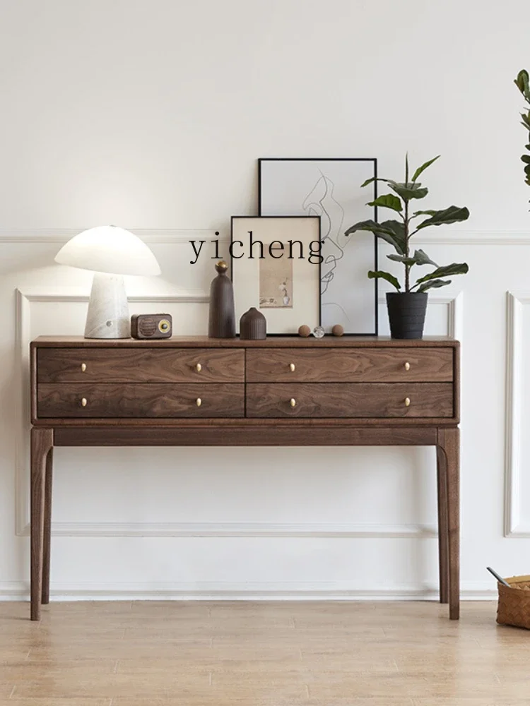 v1 Black Walnut Wood Entrance Table Locker Aisle Sideboard Cabinet Length Several Table