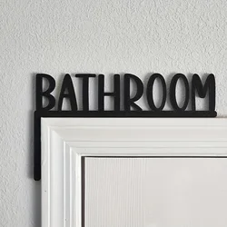 1pc Wooden Toilet Doorplate Wall Mount Bathroom Sign for Home Decor Ideal for Living Room Wedding Christmas Holiday Decorations