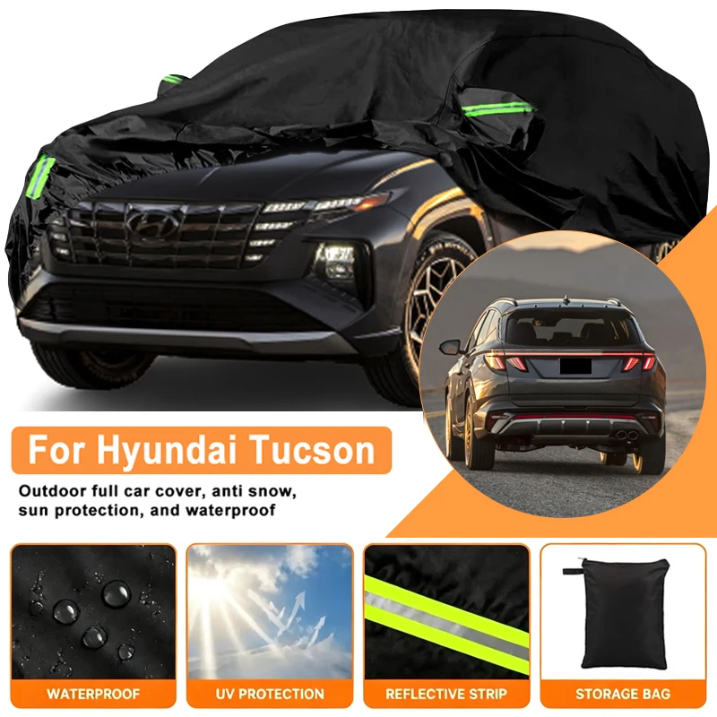 Waterproof Car Cover For Hyundai Tucson JM LM TL NX4 Outdoor Full Car Cover Wind Sun UV Dust Rain Snow All Weather Protection