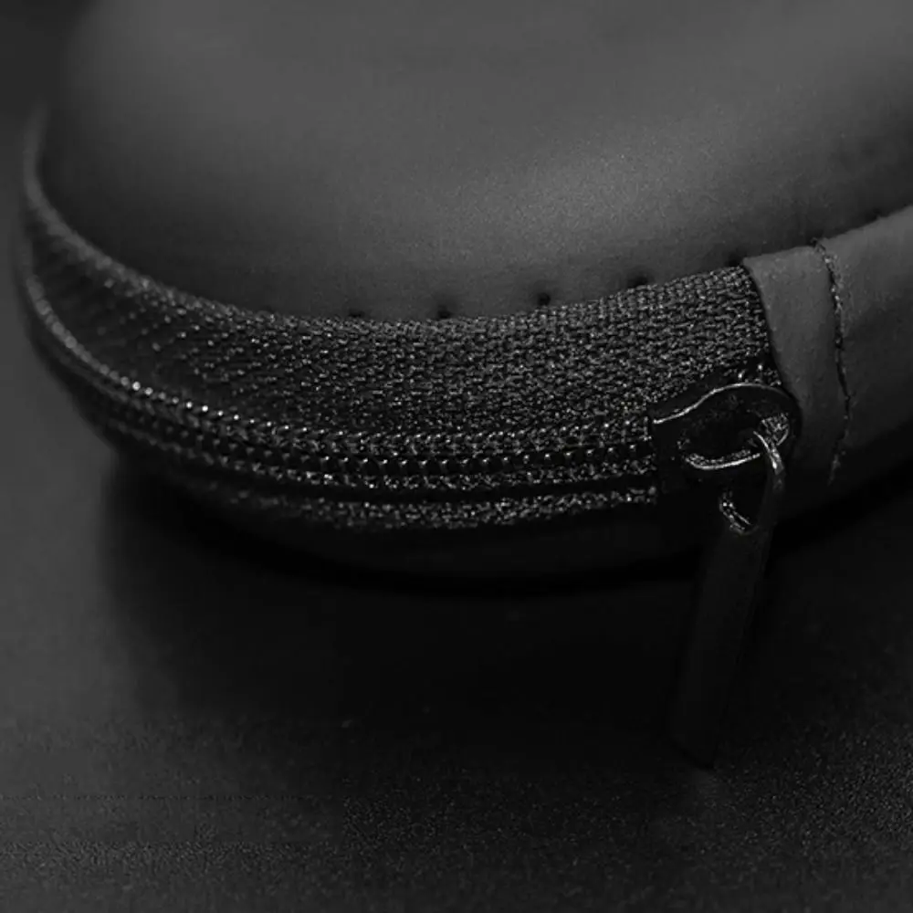 타원형 코티컬 유선 가방 PU 지퍼 타원형 코티컬 이어폰 케이스 블랙 코티컬 타원형 코티컬 헤드폰 박스 이어폰 정리함