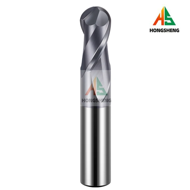 HRC70 55 65 2 Flute Ball Nose End Mill Tungsten Carbide Cutter CNC Router Bit R0.5 6mm 8mm 10 12- 20 Milling Tool Milling Cutter
