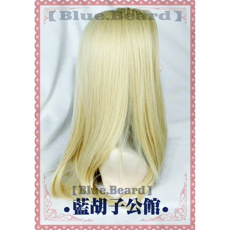 Gyro zeppeli peruca cosplay julius césar loira longa 70cm cabelo sintético reto papel de halloween mn1