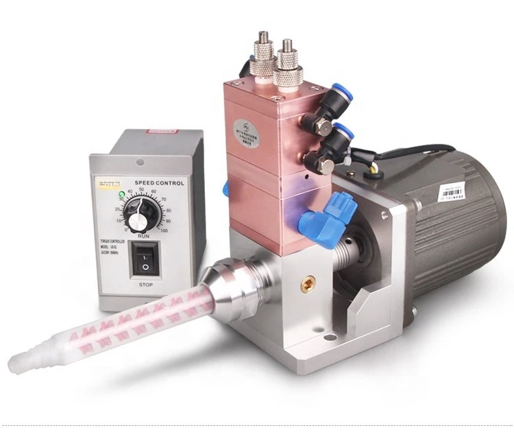 BY-118AB Glue-coated Electric Stirring Double Liquid Dispensing Valve Lift Back Suction Crystal Glue Epoxy Dynamic Mixing Valve 3